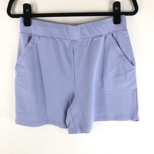 AnyBody Loungewear Womens Lt French Terry Shorts Pockets Pull On Blue XS